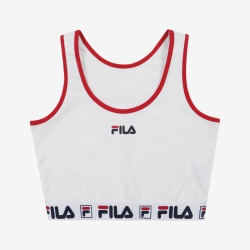 Fila Heritage Tape Series Bra Top - Naisten Rintaliivit - Valkoinen | FI-22827